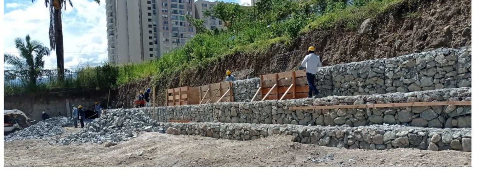 Construcción de muro de contención en gavión, Ibagué